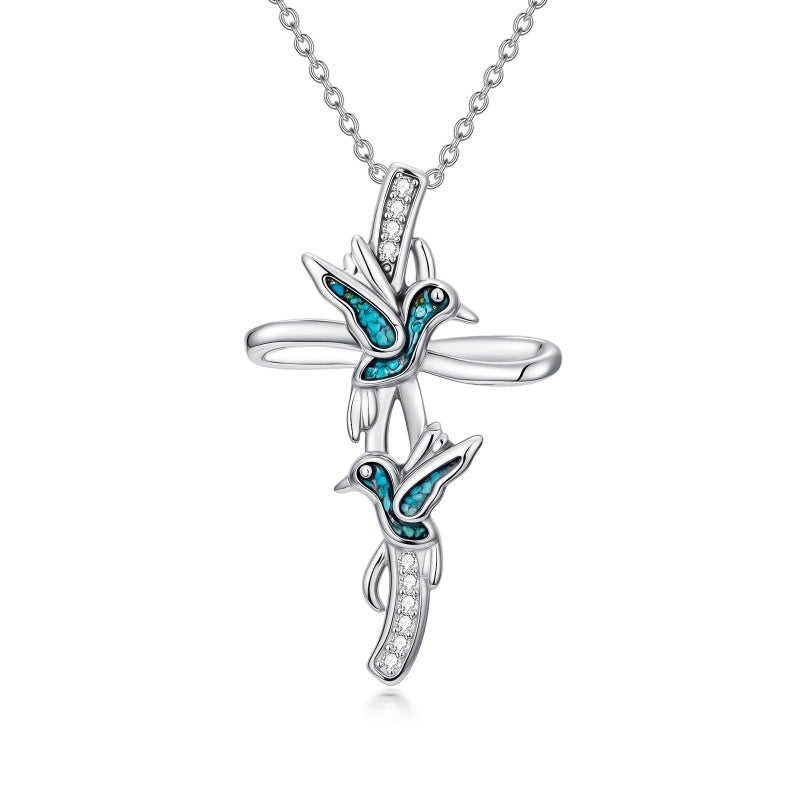 14K Gold Plated Turquoise Turtle Dragonfly Hummingbird Pendant Necklace