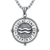 Sterling Silver Oxidation12 Zodiac Pendant Necklace