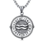 Sterling Silver Oxidation12 Zodiac Pendant Necklace