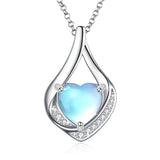 Sterling Silver Heart Shape Tear Dangle Urn Necklace for Ashes