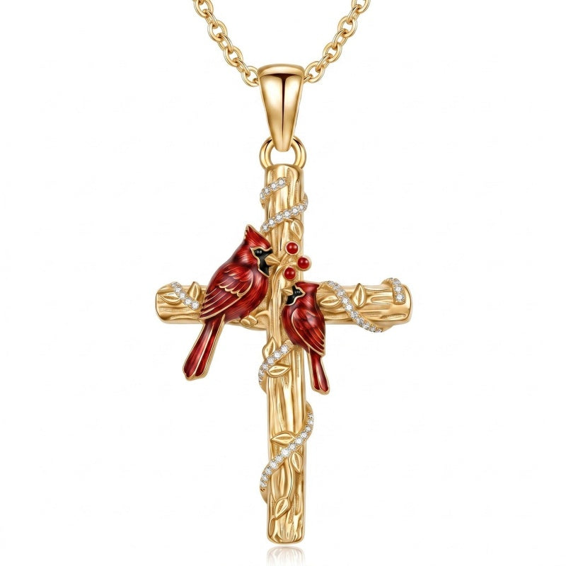 14K Gold Plated Cross Pendant Necklace Faith Jewelry Gift for Women