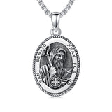 Sterling Silver Saint Joseph St Michael Saint Peter Saint Christopher Religious Pendant Necklace