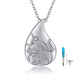 Teardrop Urn Necklace 925 Sterling Silver Butterfly Urn Necklace for Ashes Cremation Jewelry for Women