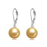 Sterling Silver Pearl Leverback Earrings
