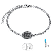 Sterling Silver 12-Month Birth Flower Urn Bracelet for Ashes