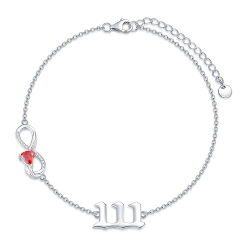 Sterling Silver Infinity Angel Number 111 333 444  777 Bracelet Gifts for Christmas Birthday