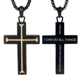 14K Gold Plated Wooden Cross Necklace Jewelry Gift for Him