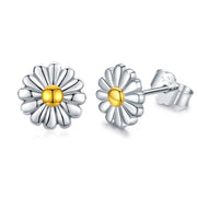 Sterling Silver Daisy Stud Earrings