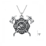 Sterling Silver Firefighter  Urn Necklace