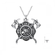 Sterling Silver Firefighter  Urn Necklace