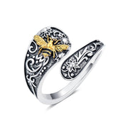 Sterling Silver Hummingbird Butterfly Dragonfly Bee Adjustable Spoon Rings