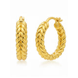 14K Gold Plated Hoop Earrings Jewelry Gift for Birthday Anniversary Mother's Day