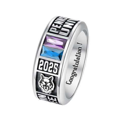 Sterling Silver Custom High School College University Graduation Ring