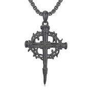 Sterling Silver Nail Cross Pendant Necklace for Men