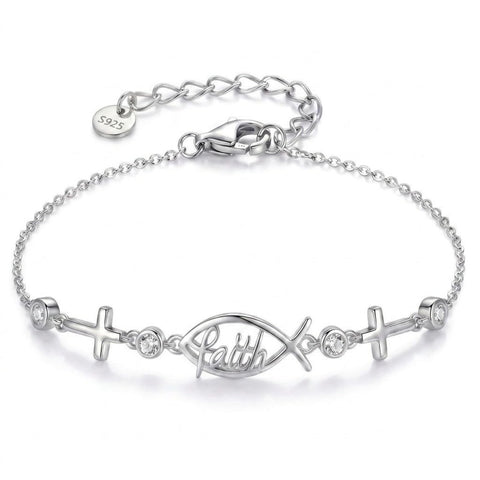 Sterling Silver Dragonfly Butterfly Cardinal Hummingbird Jesus Fish Lotus Daisy Sunflower Rose Faith Cross Bracelet