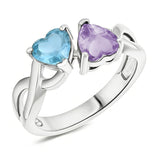 Sterling Silver 2-5 Birthstones Family Ring Gifts for Mother's Day
