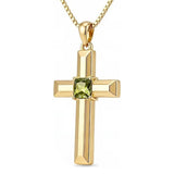 14K Gold Plated  Birthstone Cross Necklace  Pendant Necklace Mother's Day Birthday Gifts for Women