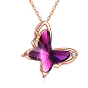 14K Rose Gold Flying Butterfly Necklace For Women 14k Solid Gold Butterfly Pendant Necklace Jewelry Gifts For Her