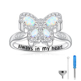 Opal Butterfly Urn Rings for Ashes of Loved Ones 925 Sterling Silver Cremation Keepake Rings Memorial Jewelry for Women