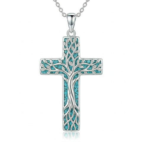 Sterling Silver Cross Pendant Necklace for Women Southwestern Cross Jewelry Gifts