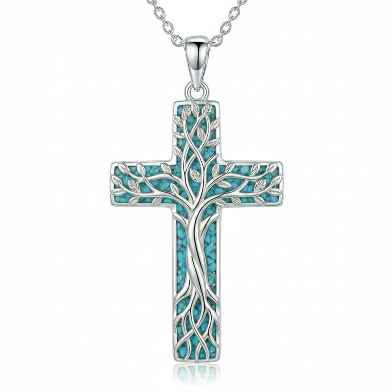 Sterling Silver Cross Pendant Necklace for Women Southwestern Cross Jewelry Gifts