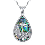 Sterling Silver Abalone Shell Dragonfly Pendant Necklace