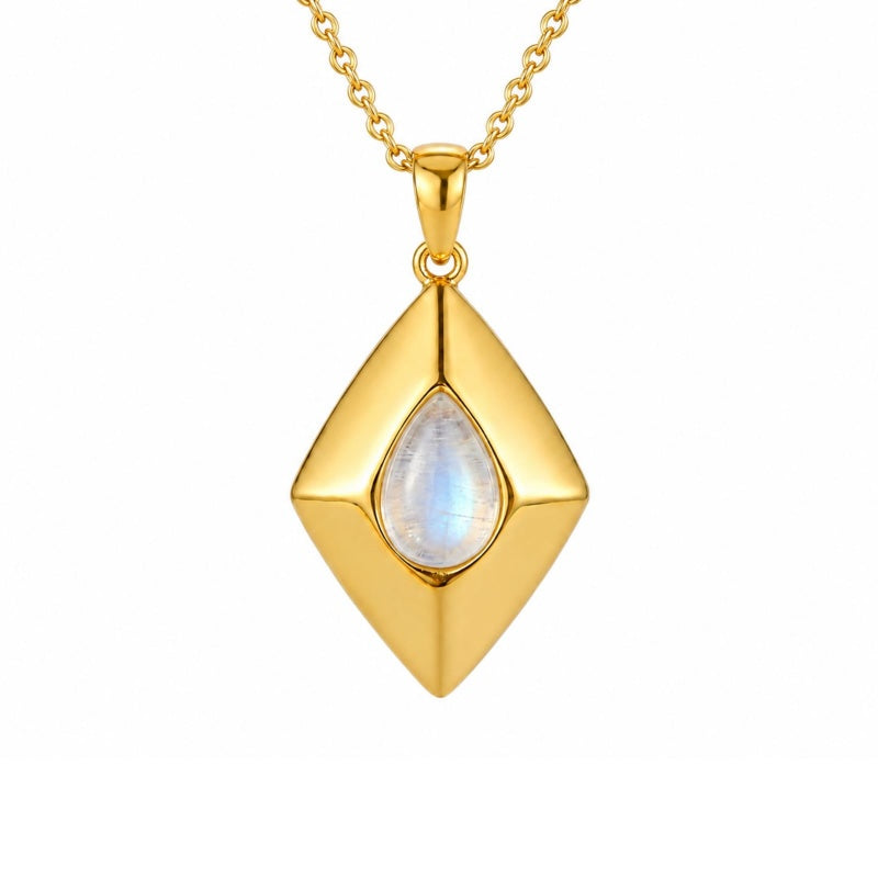 14K Gold Plated Bohemian Teardrop Pendant Necklace for Women