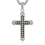 14K Gold Plated Cubic Zirconia Cross Necklace