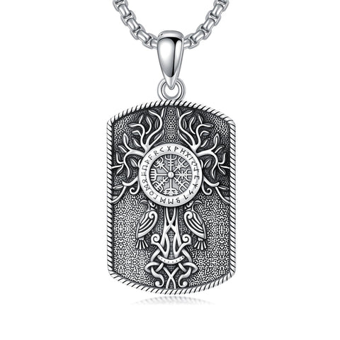 Sterling Silver Amulet Medal Viking Tree of Life Athena Lion Star of David Nefertiti Odin Raphael Pendant Necklace