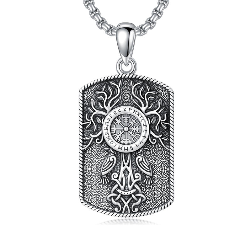 Sterling Silver Amulet Medal Viking Tree of Life Athena Lion Star of David Nefertiti Odin Raphael Pendant Necklace