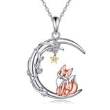 Fox Necklace Sterling Silver Animal Necklace Jewelry Gifts for Women Girls