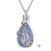 Sterling Silver Rose Urn Necklace for Ashes
