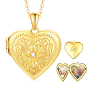 10K 14K 18K Solid Gold Heart Personalized Photo Starburst Cross Rose Wings Butterfly Turtle Celtic Pendant Necklace