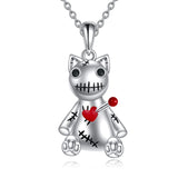odoo Necklace Sterling Silver Witch Voodoo/Evil Bunny Pendant Gothic Jewelry Gifts for Women Girls