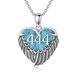 Sterling Silver Turquoise Angel Number 11:11 111 333 444 Pendant Necklace