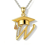 Initial  Graduation 14K Gold Plated Inspiring Grad Pendant Necklace Graduations Jewelry Gifts