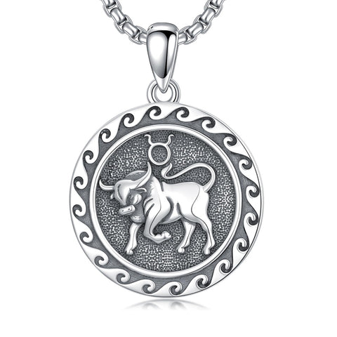 Sterling Silver 12 Zodiac Astrology Horoscope Pendant Necklace