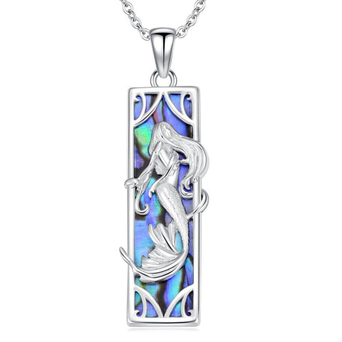 Sterling Silver Abalone Shell Bar Cardinal Bee Butterfly Hummingbird Dragonfly Phoenix Pendant Necklace for Women