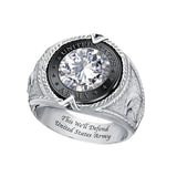 Sterling Silver 10K 14K 18K Gold Personalized Class Ring for Men