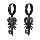 Sterling Silver Feather Arrow  Skull Spider Bat Scorpion Hoop Earrings Halloween Christmas Gift