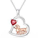 Sterling Silver Mother Daughter Two Hippo Two Elephant Two Horse Two Dachshund Two Cow Pendant Necklace