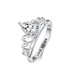 Sterling Silver Personalized Engraved Moissanite Engagement Wedding Anniversary Ring