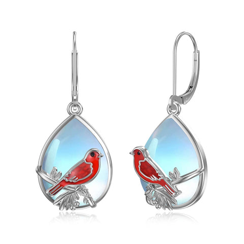 Sterling Silver Tiger Red Panda Elephant  Red Cardinal Dangle Earrings
