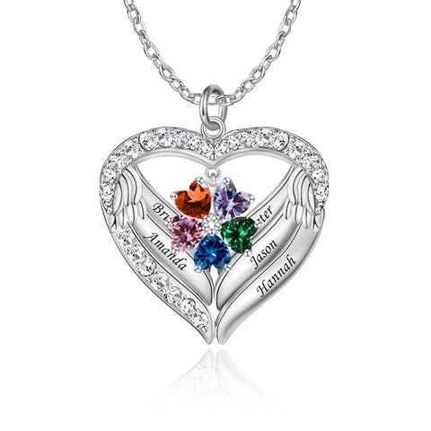 Copper Sterling Silver Simulated Birthstone Name Pendant Necklace for Mom