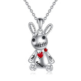 odoo Necklace Sterling Silver Witch Voodoo/Evil Bunny Pendant Gothic Jewelry Gifts for Women Girls