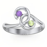 Sterling Silver Personalized Birthstone Engraved The Pinky Promise Ring