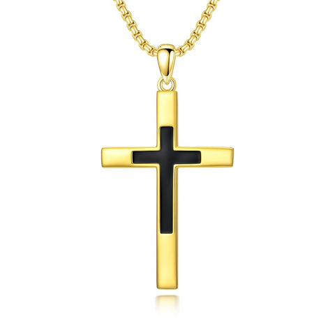 Cross Pendant Necklace  14K Gold Plated Christian Faith Jewelry