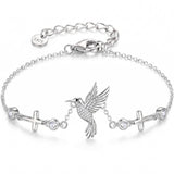 Sterling Silver Dragonfly Butterfly Cardinal Hummingbird Jesus Fish Lotus Daisy Sunflower Rose Faith Cross Bracelet