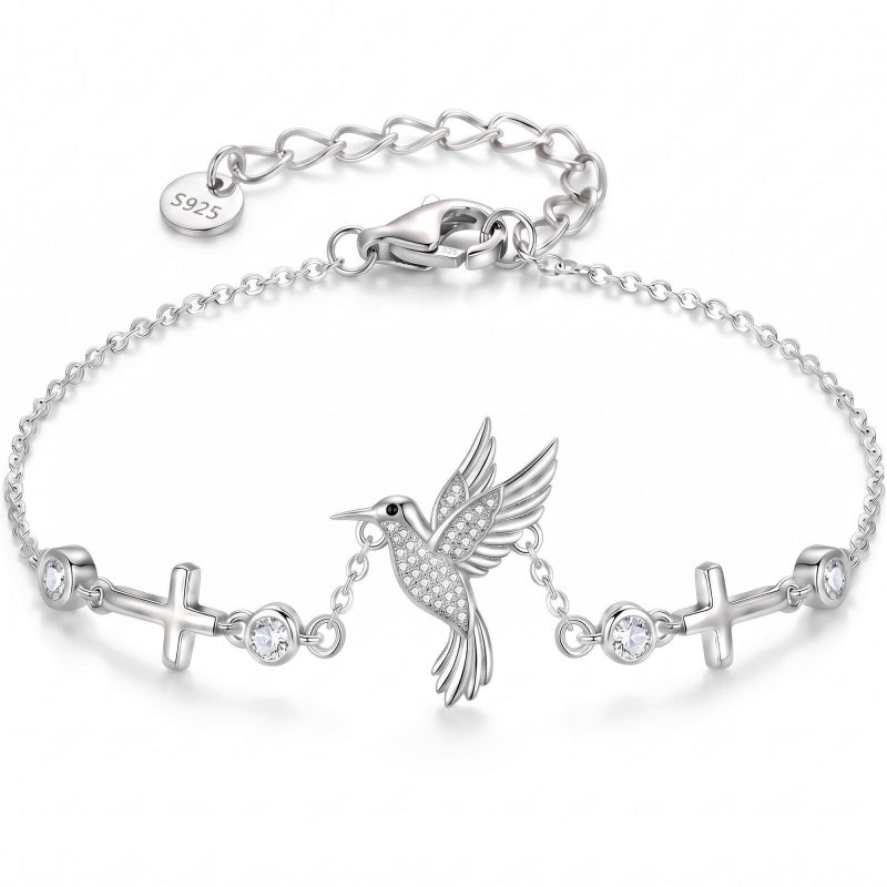 Sterling Silver Dragonfly Butterfly Cardinal Hummingbird Jesus Fish Lotus Daisy Sunflower Rose Faith Cross Bracelet