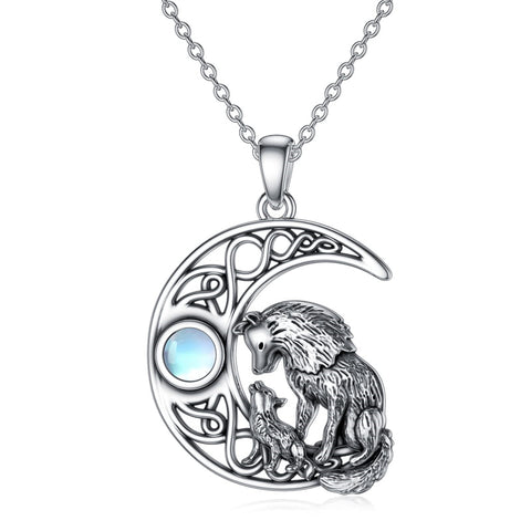 Sterling Silver Raccoon Dolphin Sea Otter Wolf Sloth Mother Daughter Pendant Necklace